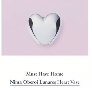 Nima Oberoi Lunares Heart Vase Silver -NEW IN BOX